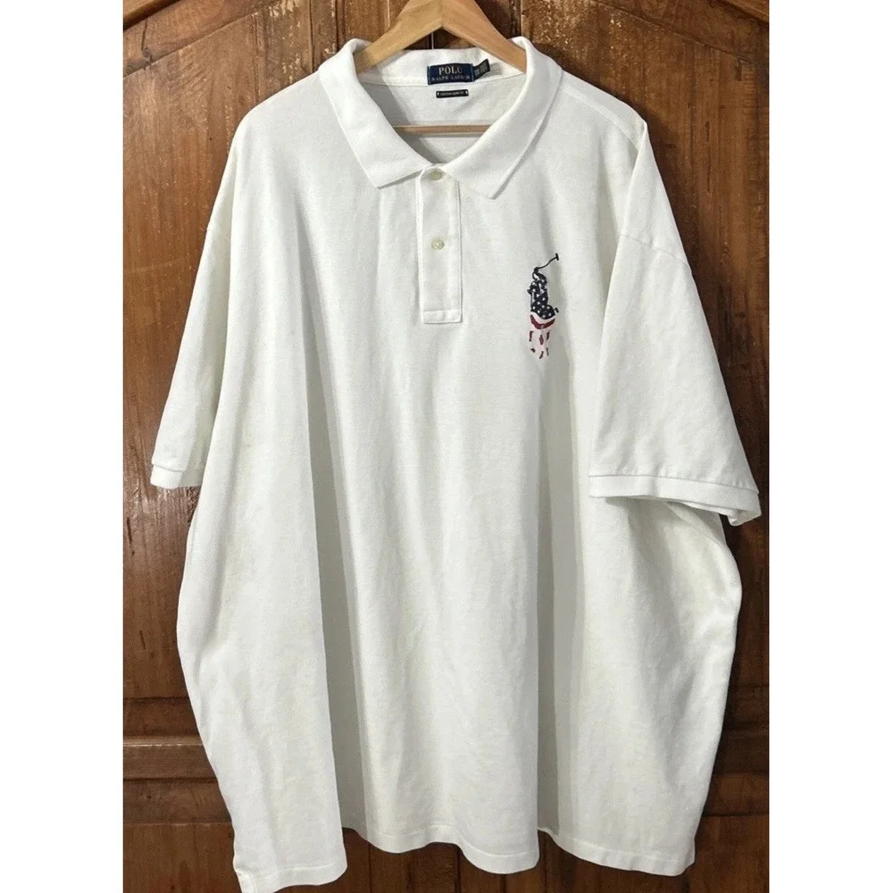Mens‎ Polo Ralph Lauren Big & Tall Custom Slim Fit Mesh Polo Sz 5XB Large Pony